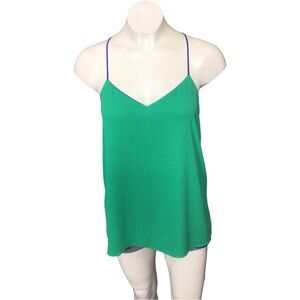 Express Vibrant Green Camisole with Blue Straps